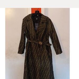 Fendi Black and Brown Long Sleeve coat